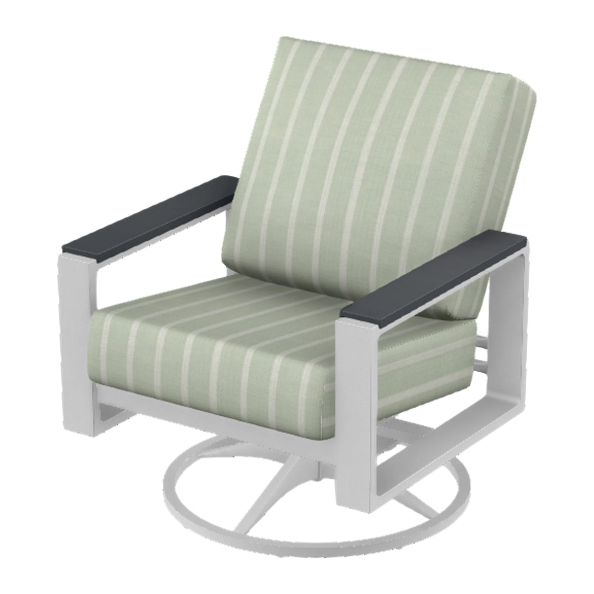 Telescope Larssen Cushion Swivel Rocker w/ Arm Accents — White Txt PC / Graphite Accents