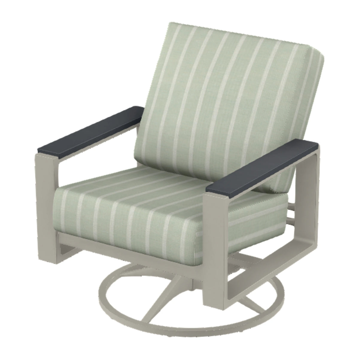 Telescope Larssen Cushion Swivel Rocker w/ Arm Accents — Warm Grey PC / Graphite Accents
