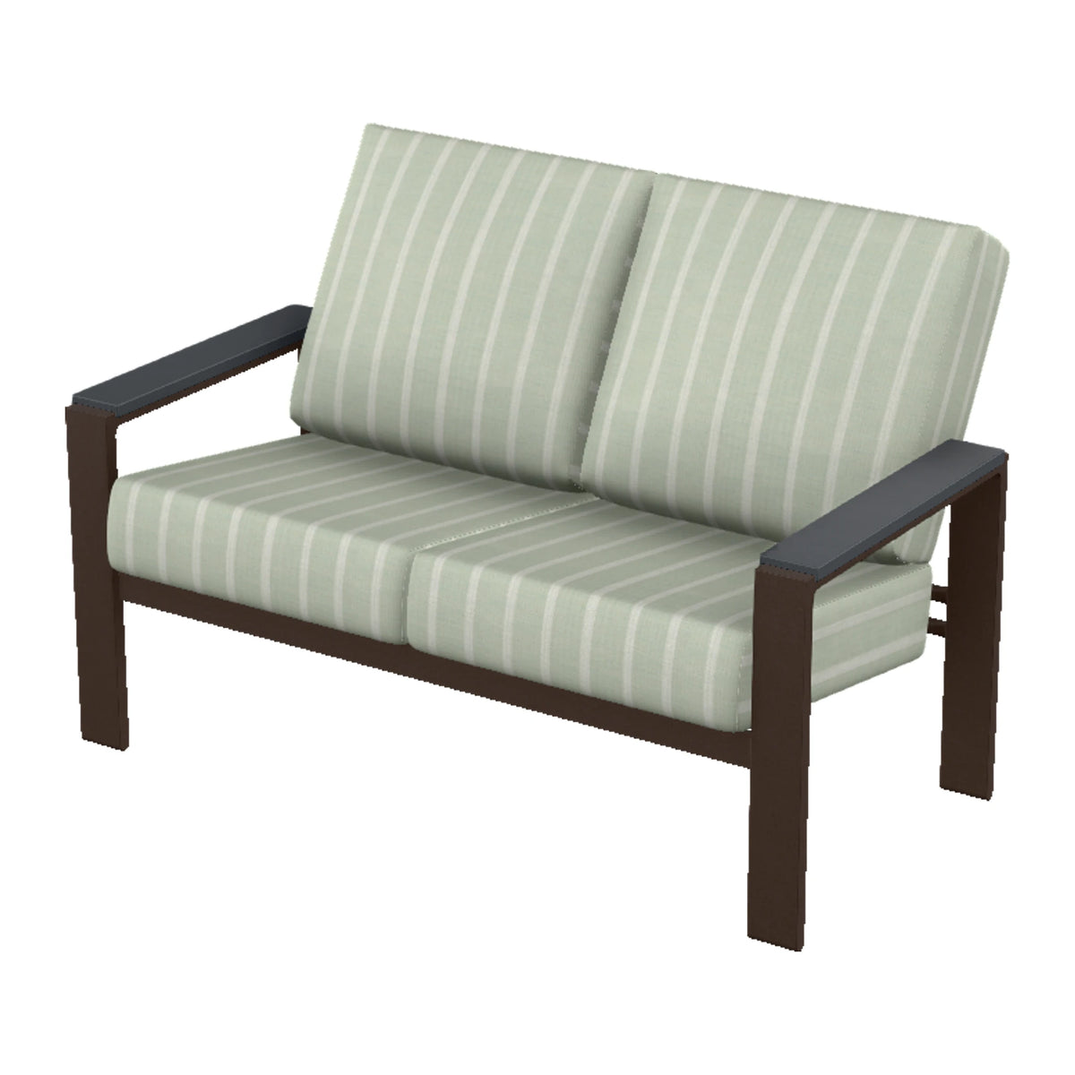 Larssen Cushion Loveseat w/ Arm Accents — Kona PC / Graphite Accents