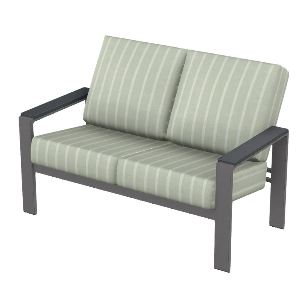 Larssen Cushion Loveseat w/ Arm Accents — Graphite Txt PC / Graphite Accents