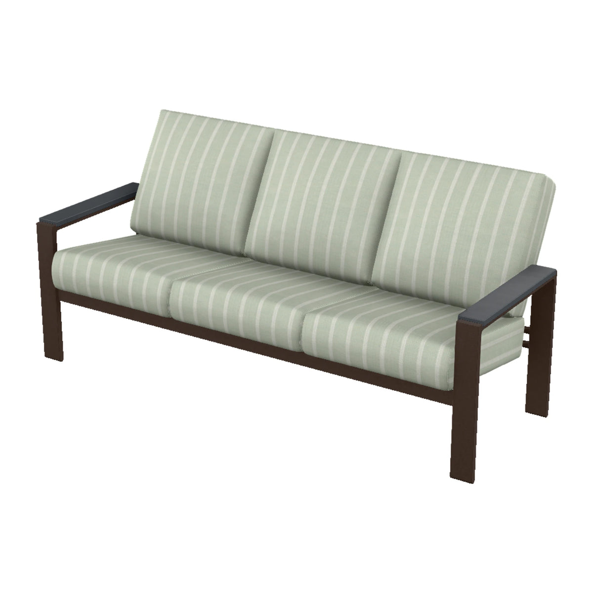 Telescope Larssen Cushion Sofa w/ Arm Accents — Kona PC / Graphite Accents