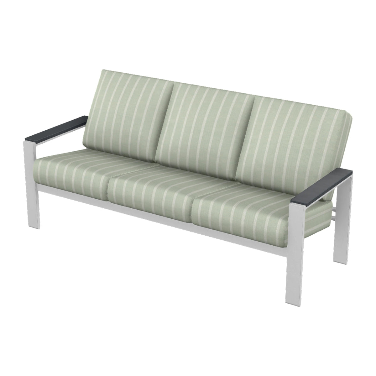 Telescope Larssen Cushion Sofa w/ Arm Accents — White Txt PC / Graphite Accents