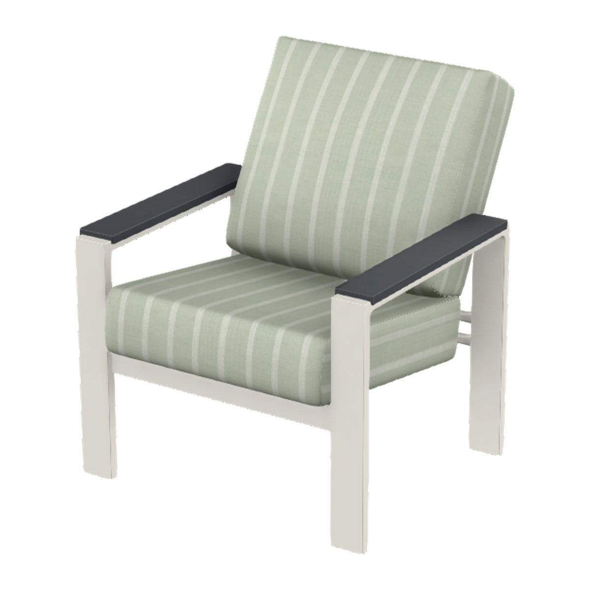 Larssen Cushion Armchair w/ Arm Accents — Snow PC / Graphite Accents