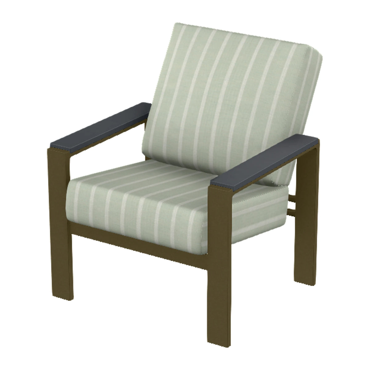 Larssen Cushion Armchair w/ Arm Accents — Beachwood PC / Graphite Accents