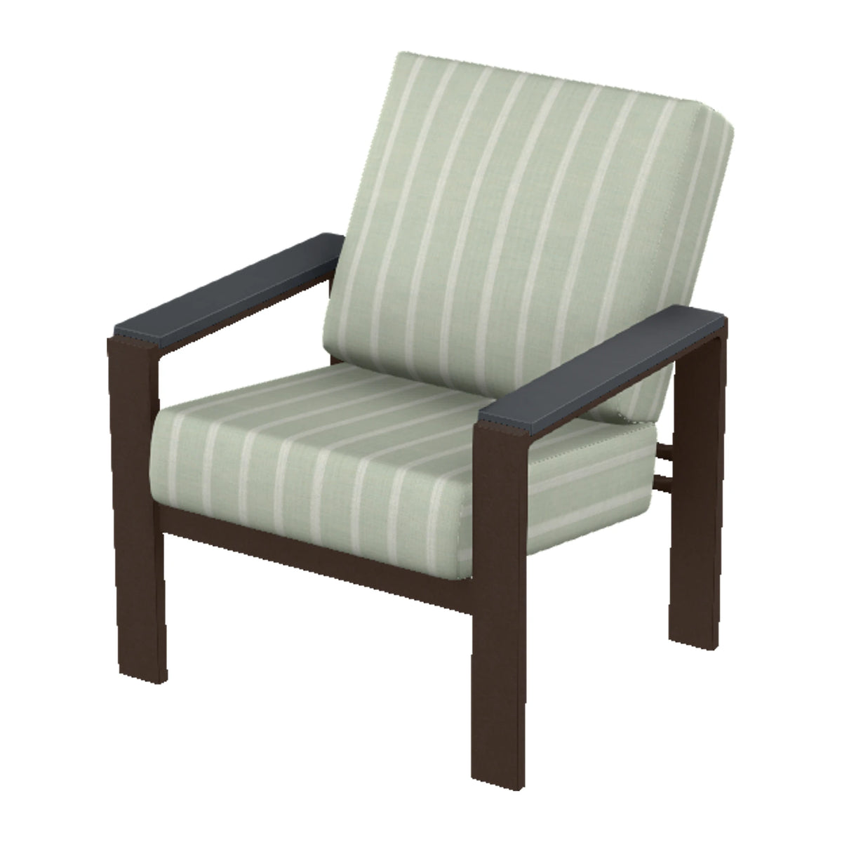 Larssen Cushion Armchair w/ Arm Accents — Kona PC / Graphite Accents