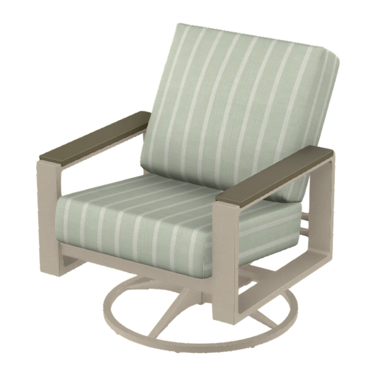 Telescope Larssen Cushion Swivel Rocker w/ Arm Accents — Desert Sand PC / Beachwood Accents