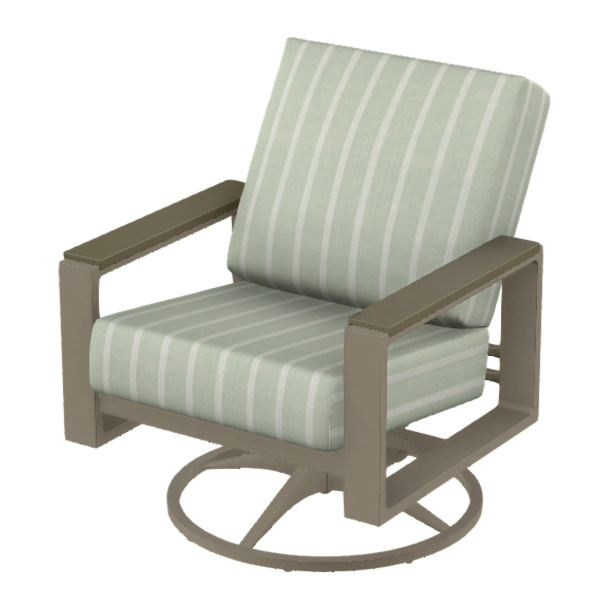 Telescope Larssen Cushion Swivel Rocker w/ Arm Accents — Storm PC / Beachwood Accents
