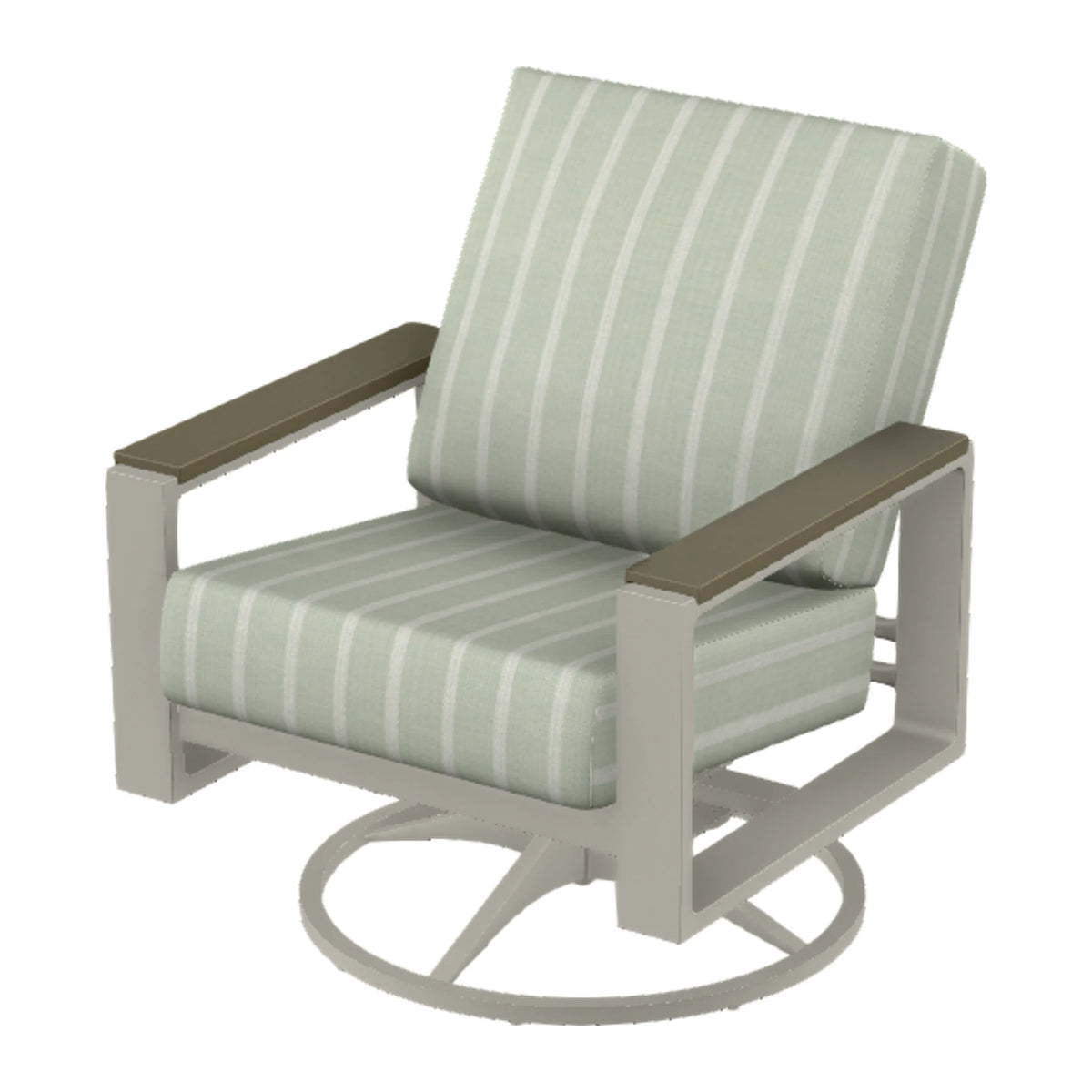 Telescope Larssen Cushion Swivel Rocker w/ Arm Accents — Warm Grey PC / Beachwood Accents