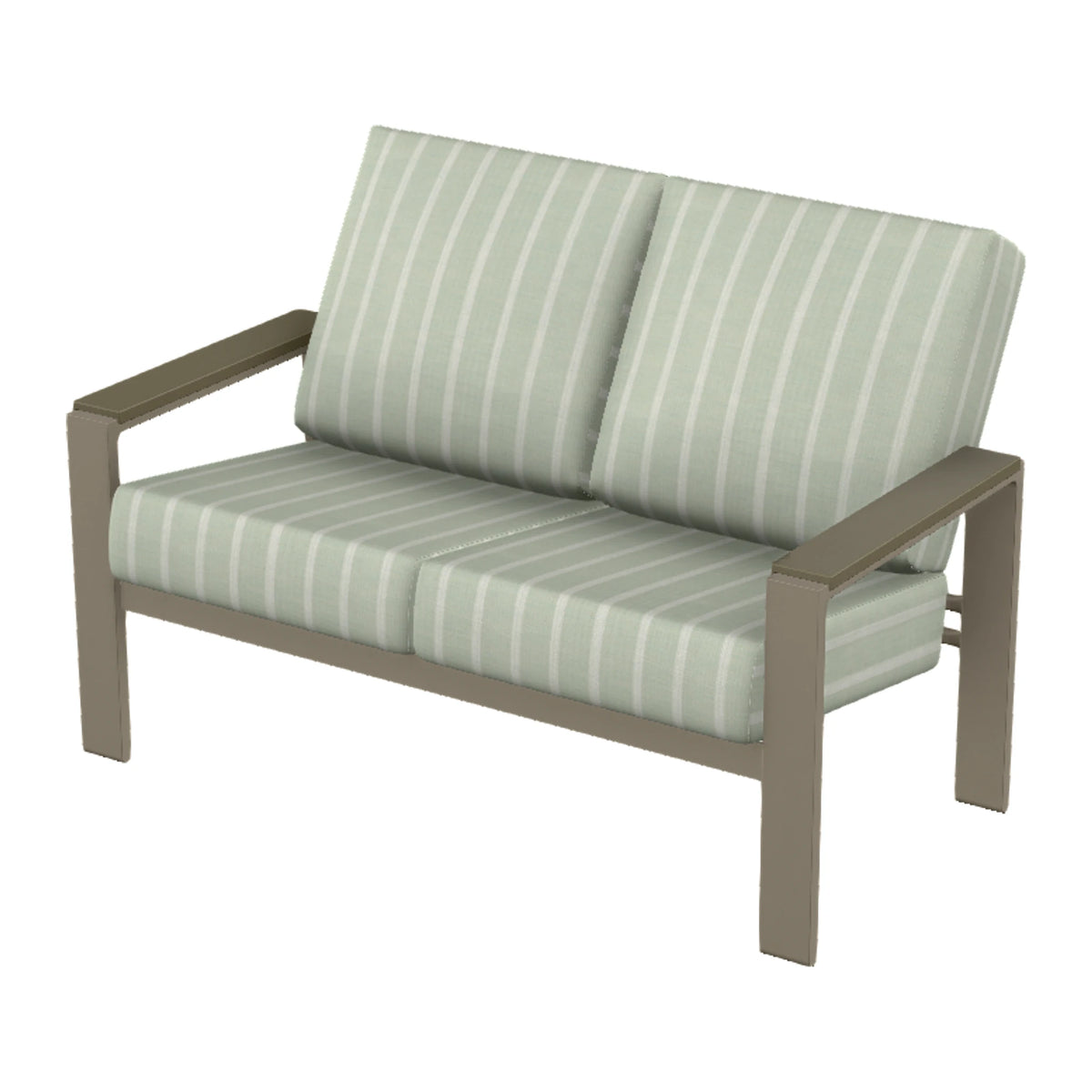 Larssen Cushion Loveseat w/ Arm Accents — Storm PC / Beachwood Accents