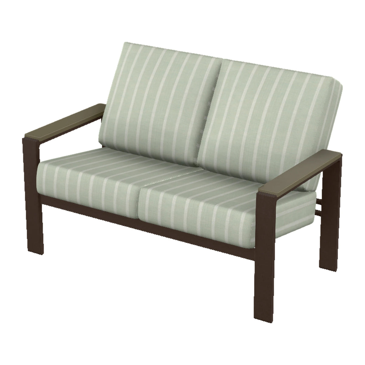 Larssen Cushion Loveseat w/ Arm Accents — Kona PC / Beachwood Accents
