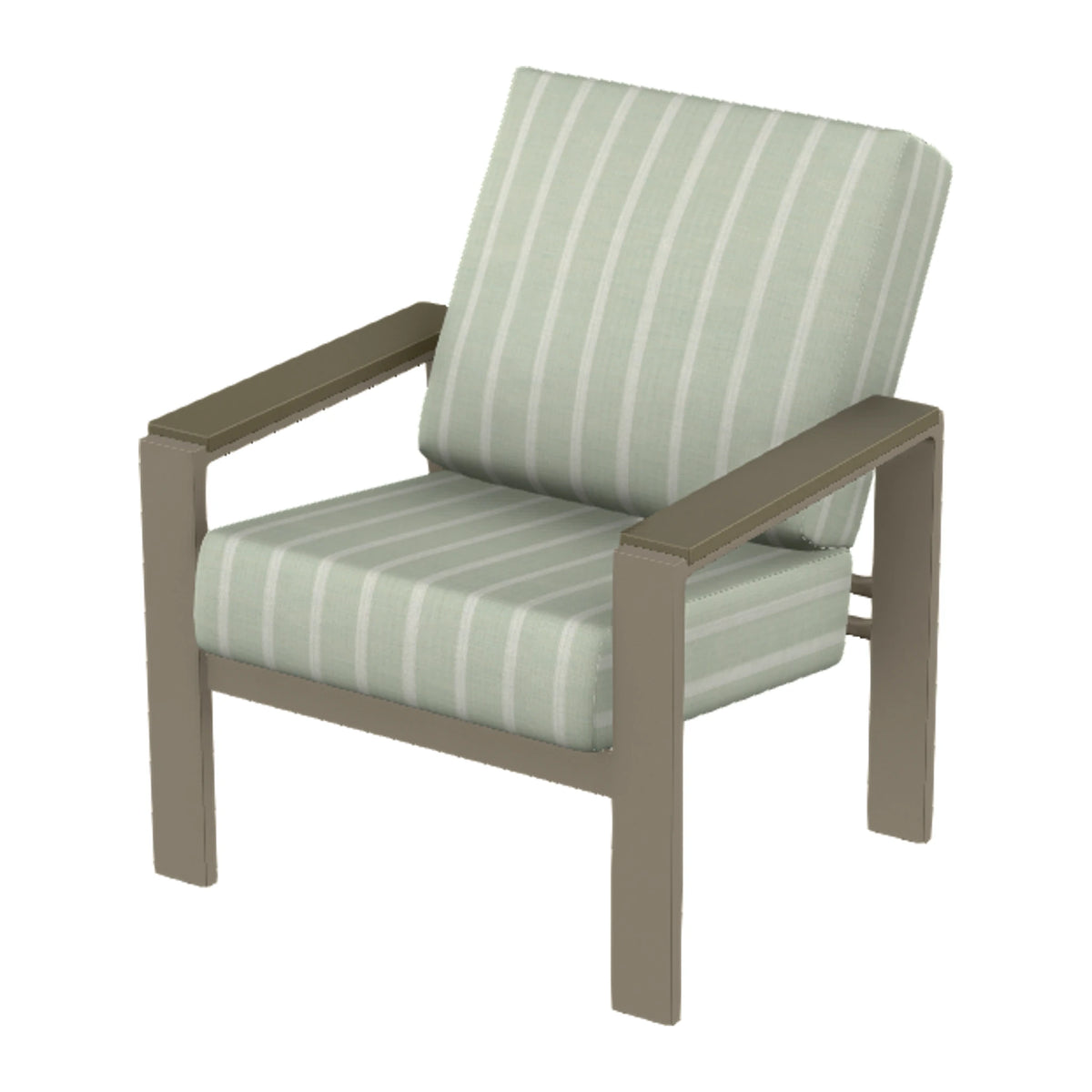 Larssen Cushion Armchair w/ Arm Accents — Storm PC / Beachwood Accents