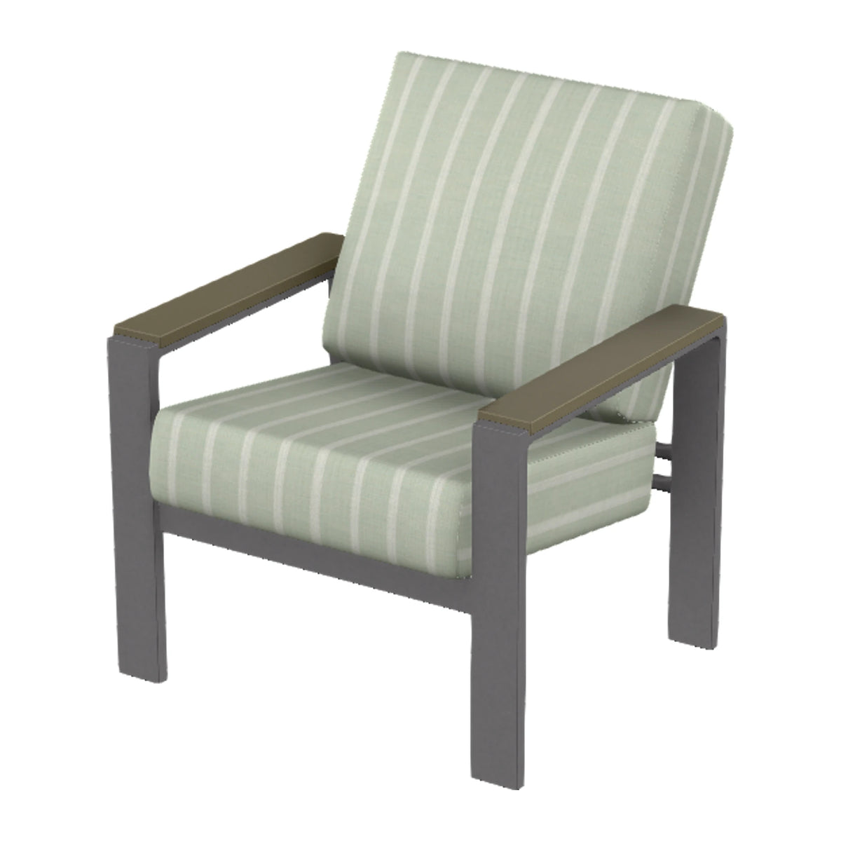 Larssen Cushion Armchair w/ Arm Accents — Graphite Txt PC / Beachwood Accents