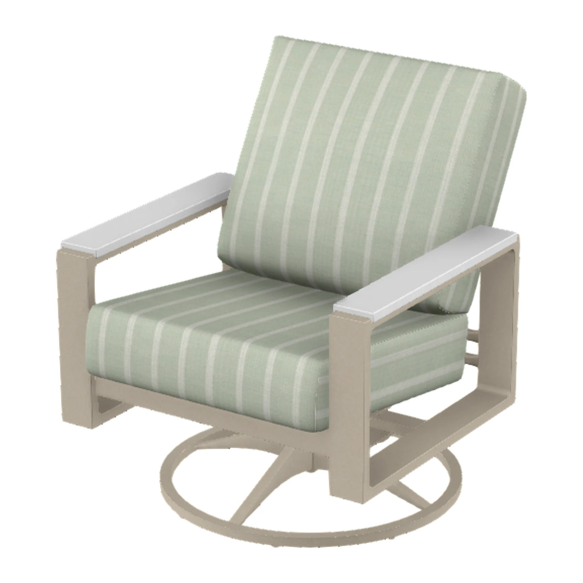 Telescope Larssen Cushion Swivel Rocker w/ Arm Accents — Desert Sand PC / Snow Accents