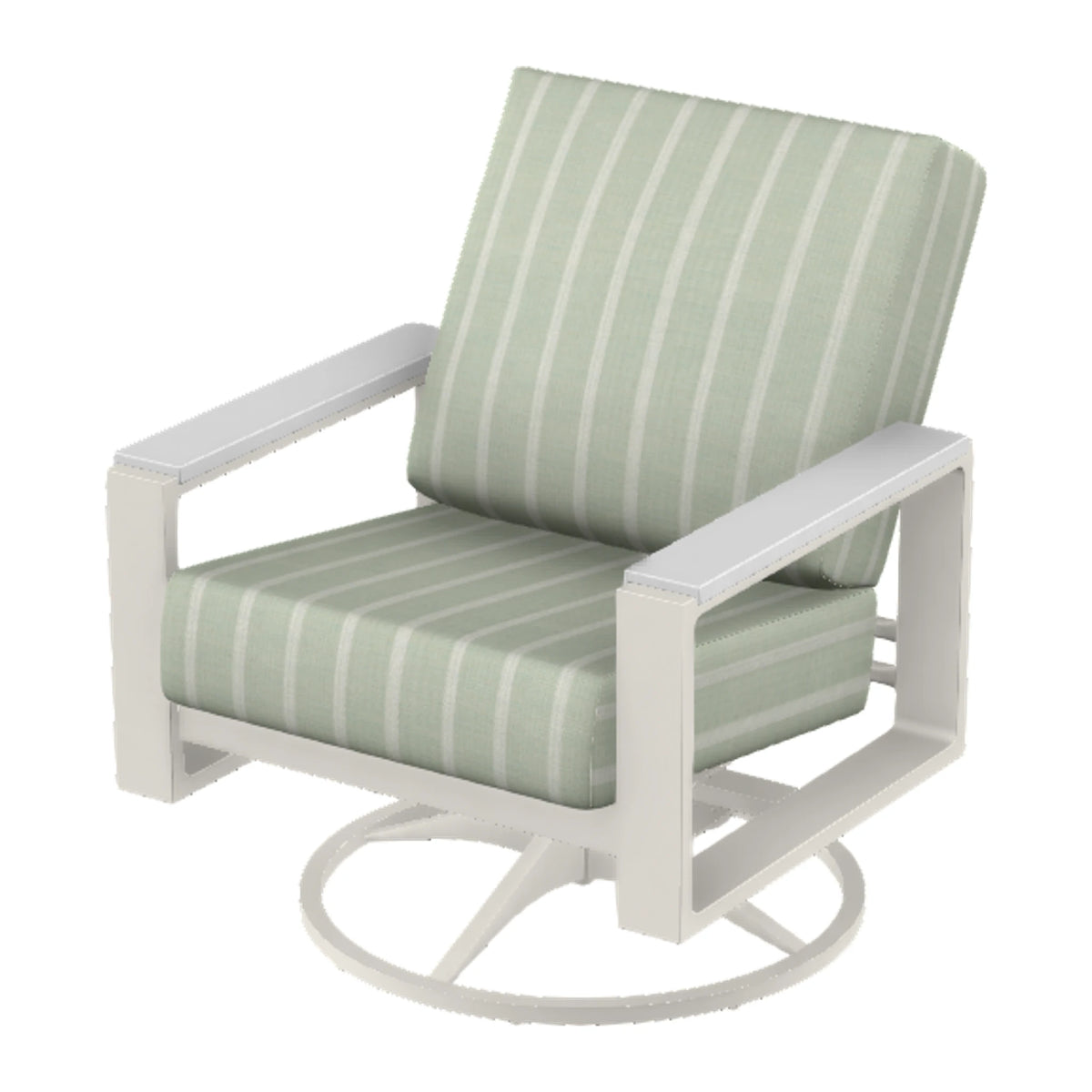 Telescope Larssen Cushion Swivel Rocker w/ Arm Accents — Snow PC / Snow Accents