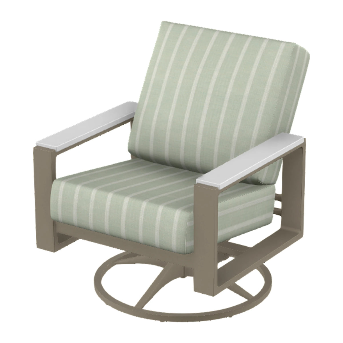 Telescope Larssen Cushion Swivel Rocker w/ Arm Accents — Storm PC / Snow Accents