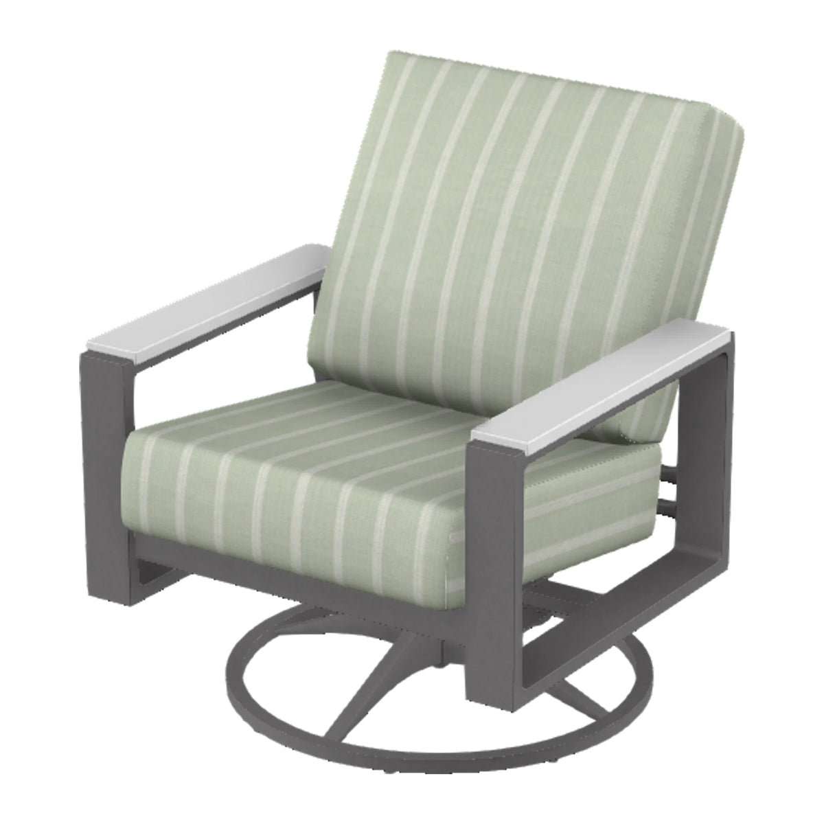 Telescope Larssen Cushion Swivel Rocker w/ Arm Accents — Graphite Txt PC / Snow Accents
