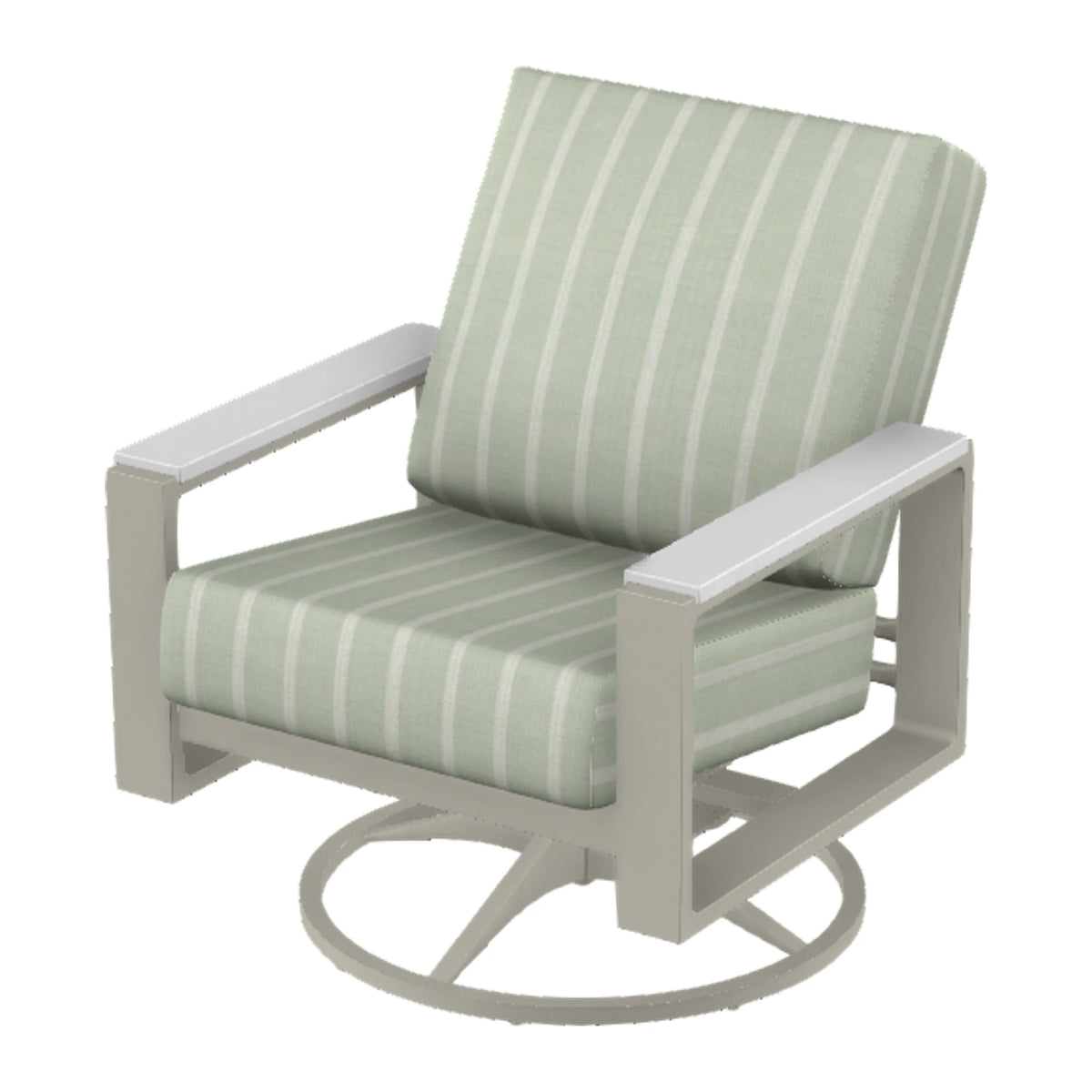 Telescope Larssen Cushion Swivel Rocker w/ Arm Accents — Warm Grey PC / Snow Accents