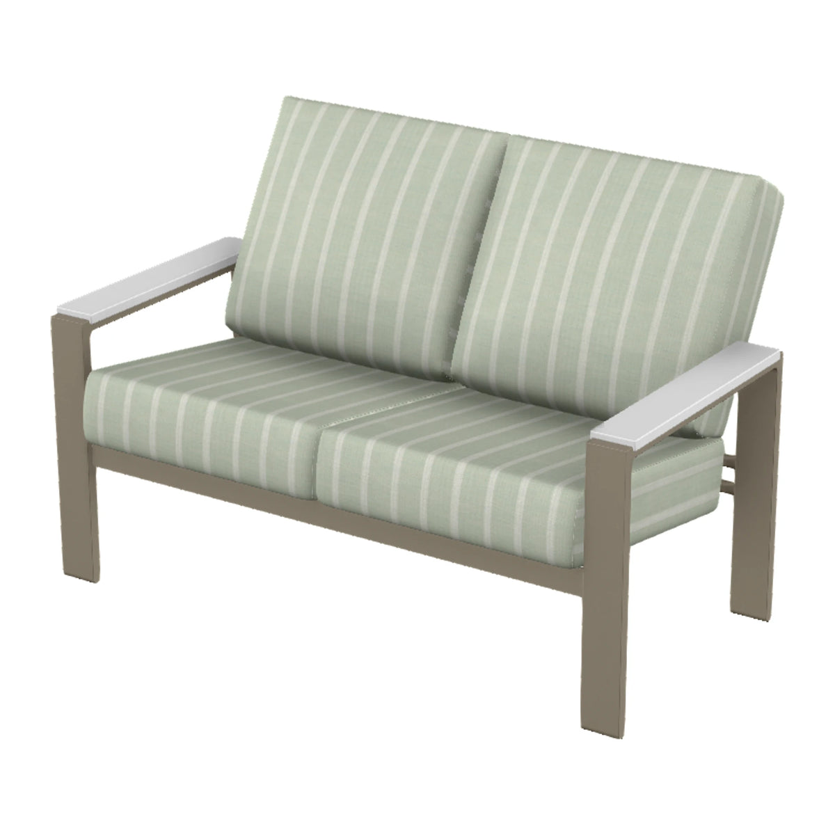 Larssen Cushion Loveseat w/ Arm Accents — Storm PC / Snow Accents