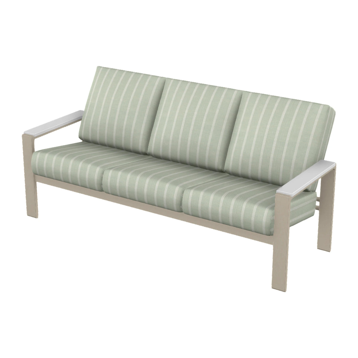 Telescope Larssen Cushion Sofa w/ Arm Accents — Desert Sand PC / Snow Accents