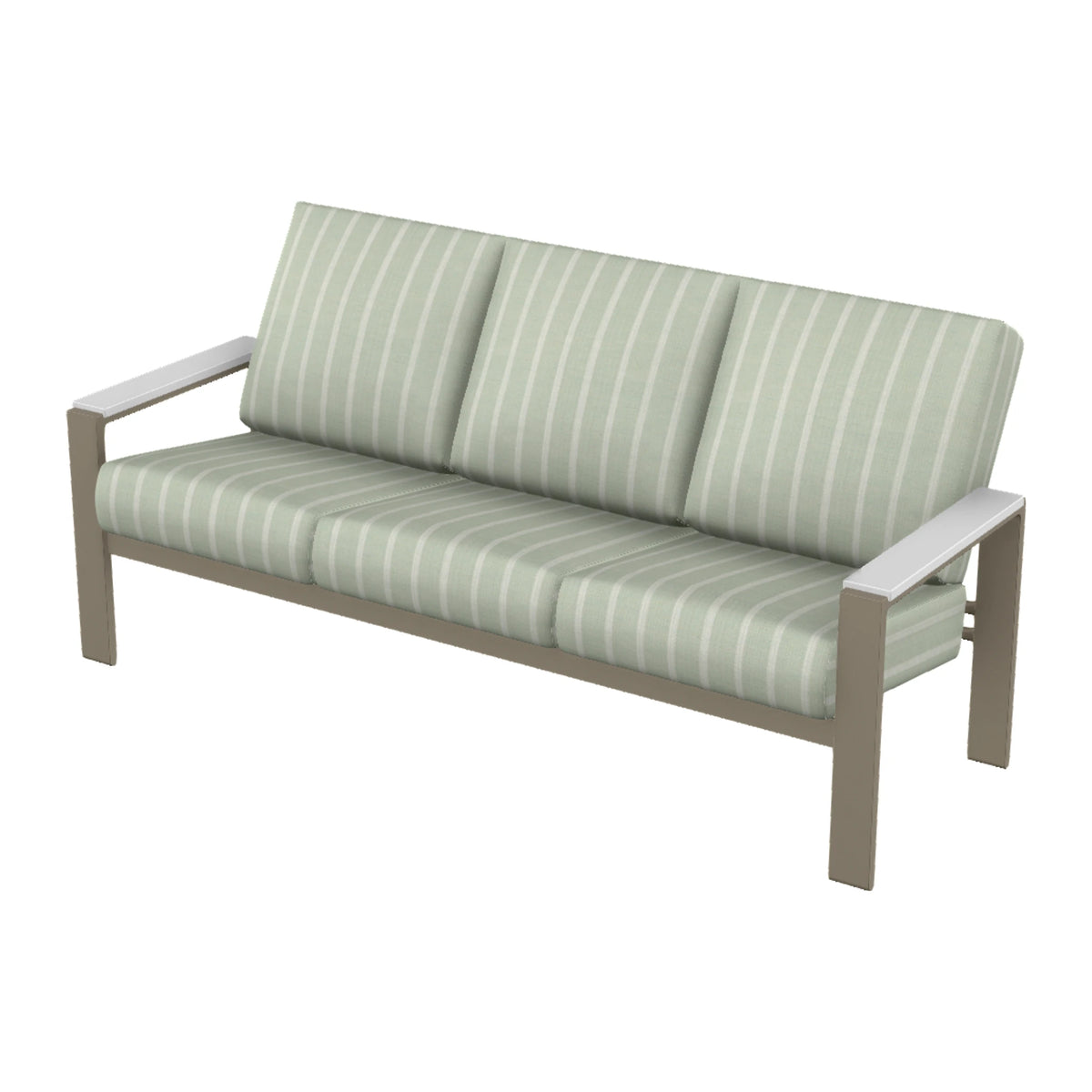 Telescope Larssen Cushion Sofa w/ Arm Accents — Storm PC / Snow Accents
