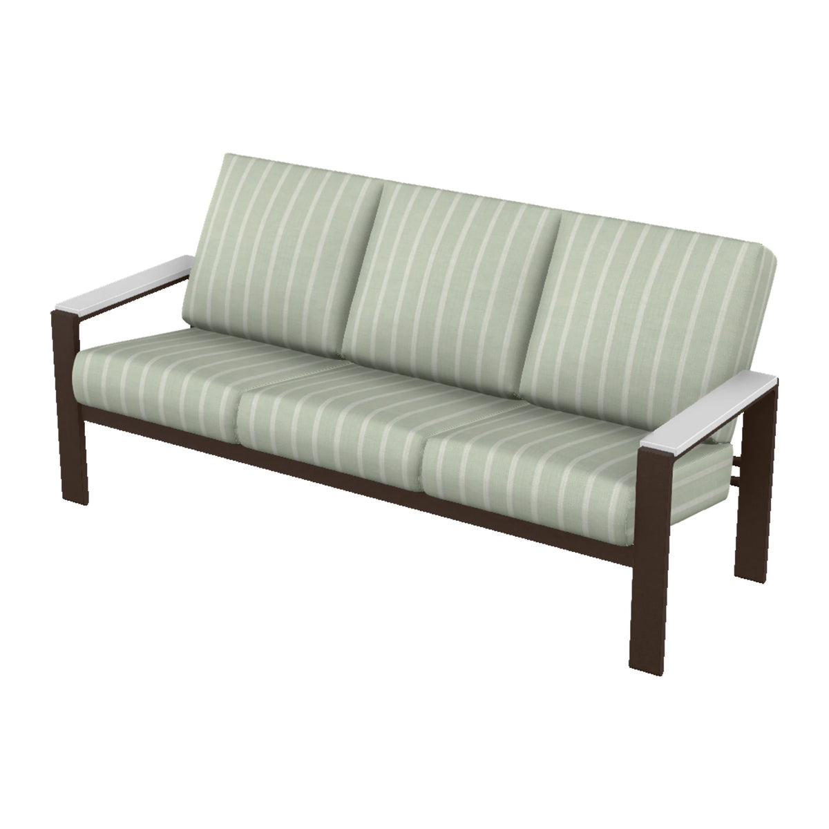 Telescope Larssen Cushion Sofa w/ Arm Accents — Kona PC / Snow Accents