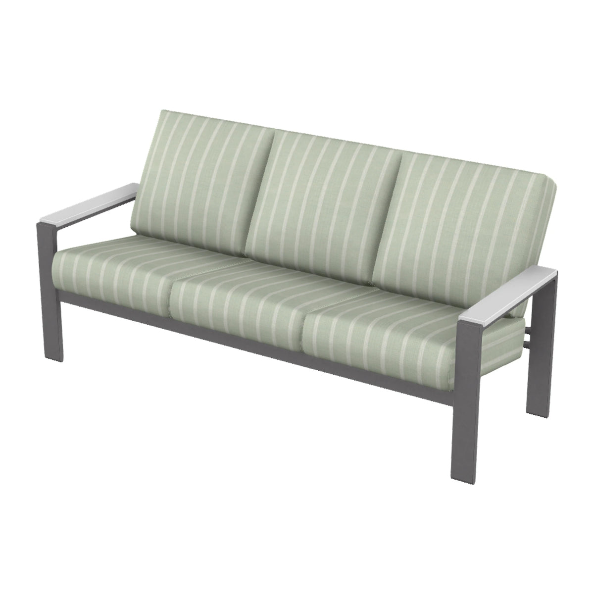 Telescope Larssen Cushion Sofa w/ Arm Accents — Graphite Txt PC / Snow Accents
