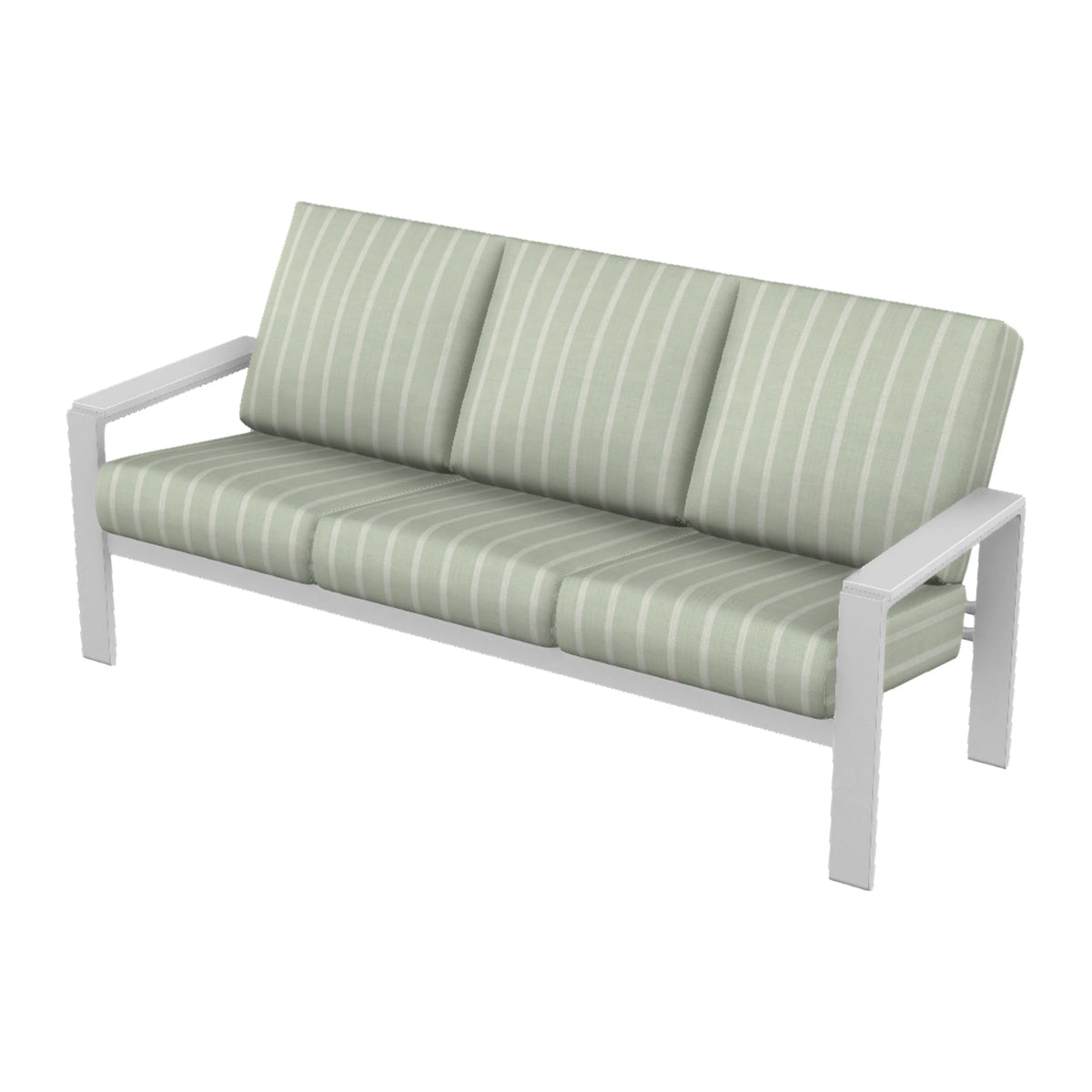 Telescope Larssen Cushion Sofa w/ Arm Accents — White Txt PC / Snow Accents