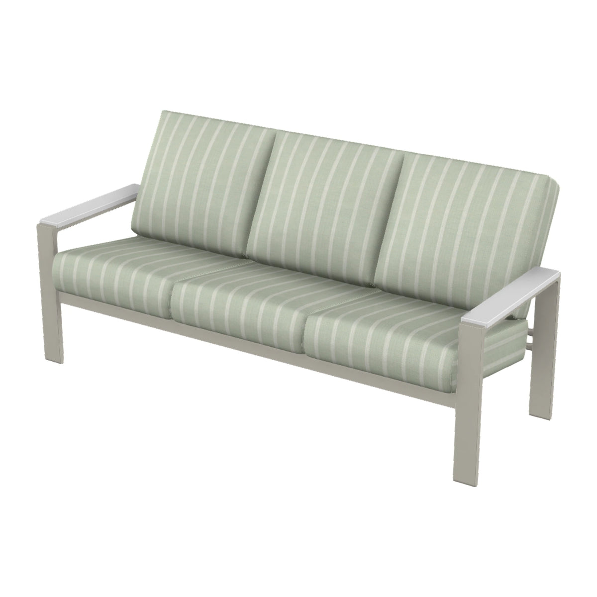 Telescope Larssen Cushion Sofa w/ Arm Accents — Warm Grey PC / Snow Accents