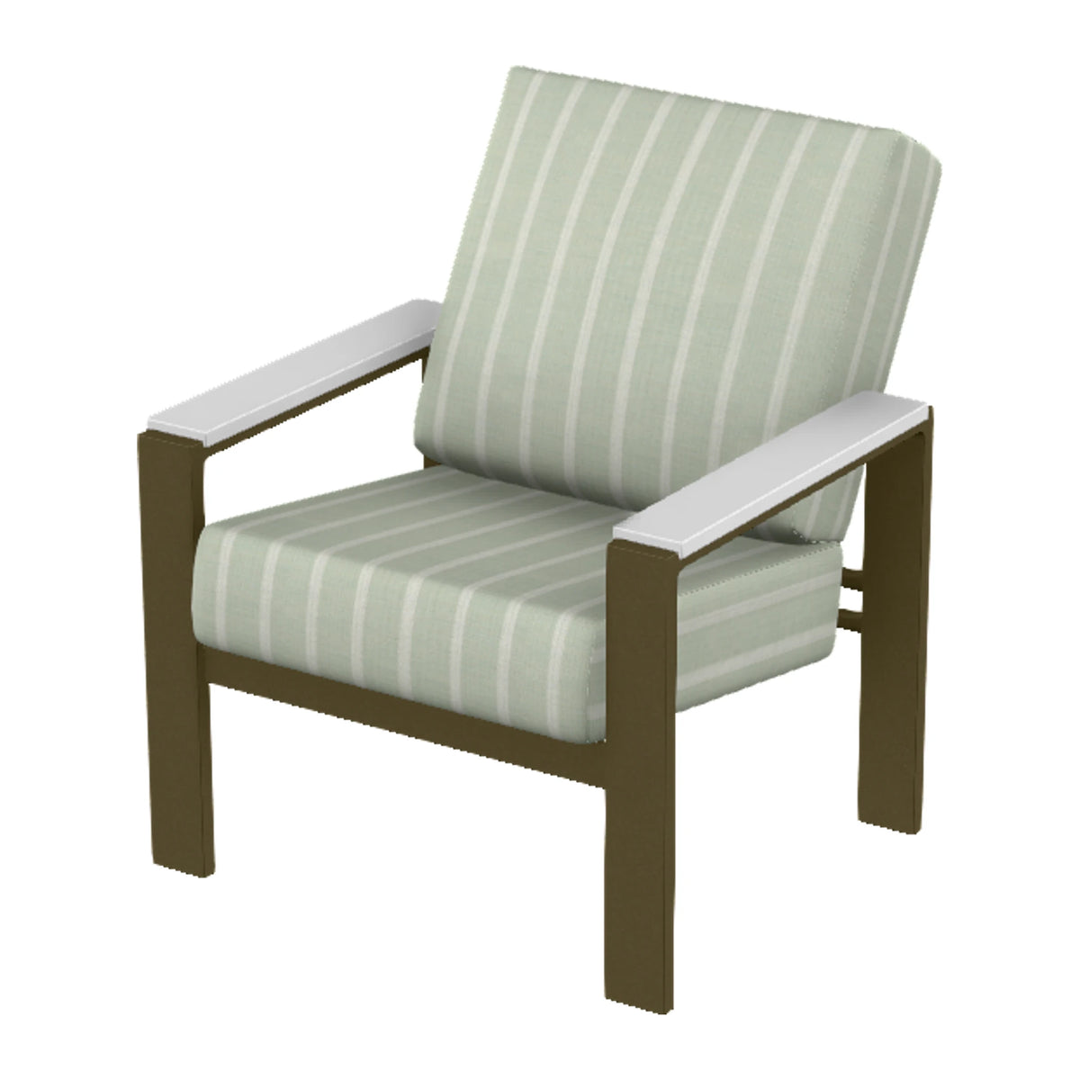 Larssen Cushion Armchair w/ Arm Accents — Beachwood PC / Snow Accents