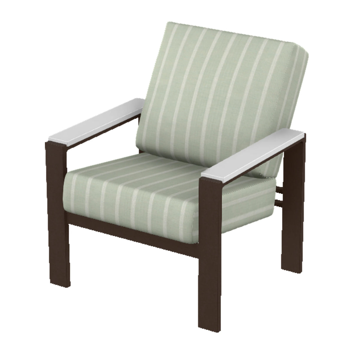 Larssen Cushion Armchair w/ Arm Accents — Kona PC / Snow Accents