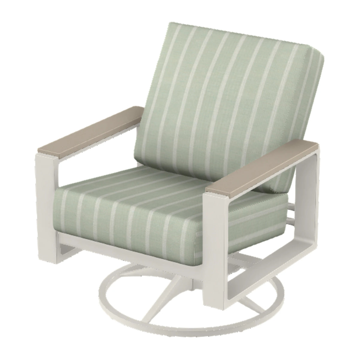 Telescope Larssen Cushion Swivel Rocker w/ Arm Accents — Snow PC / Desert Accents