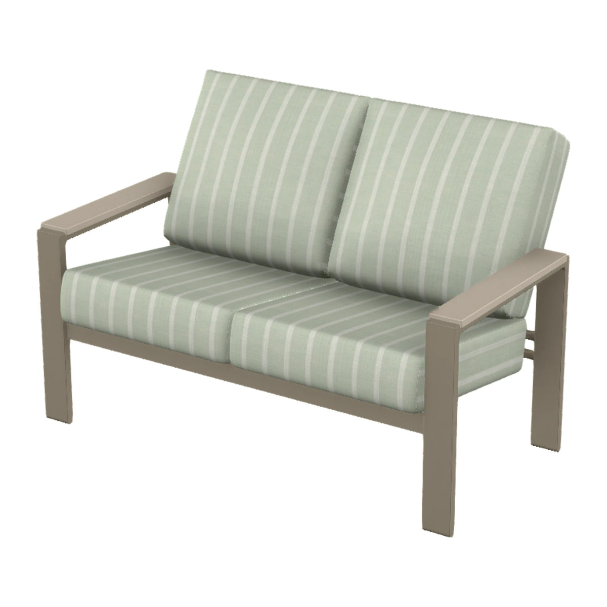 Larssen Cushion Loveseat w/ Arm Accents — Storm PC / Desert Accents