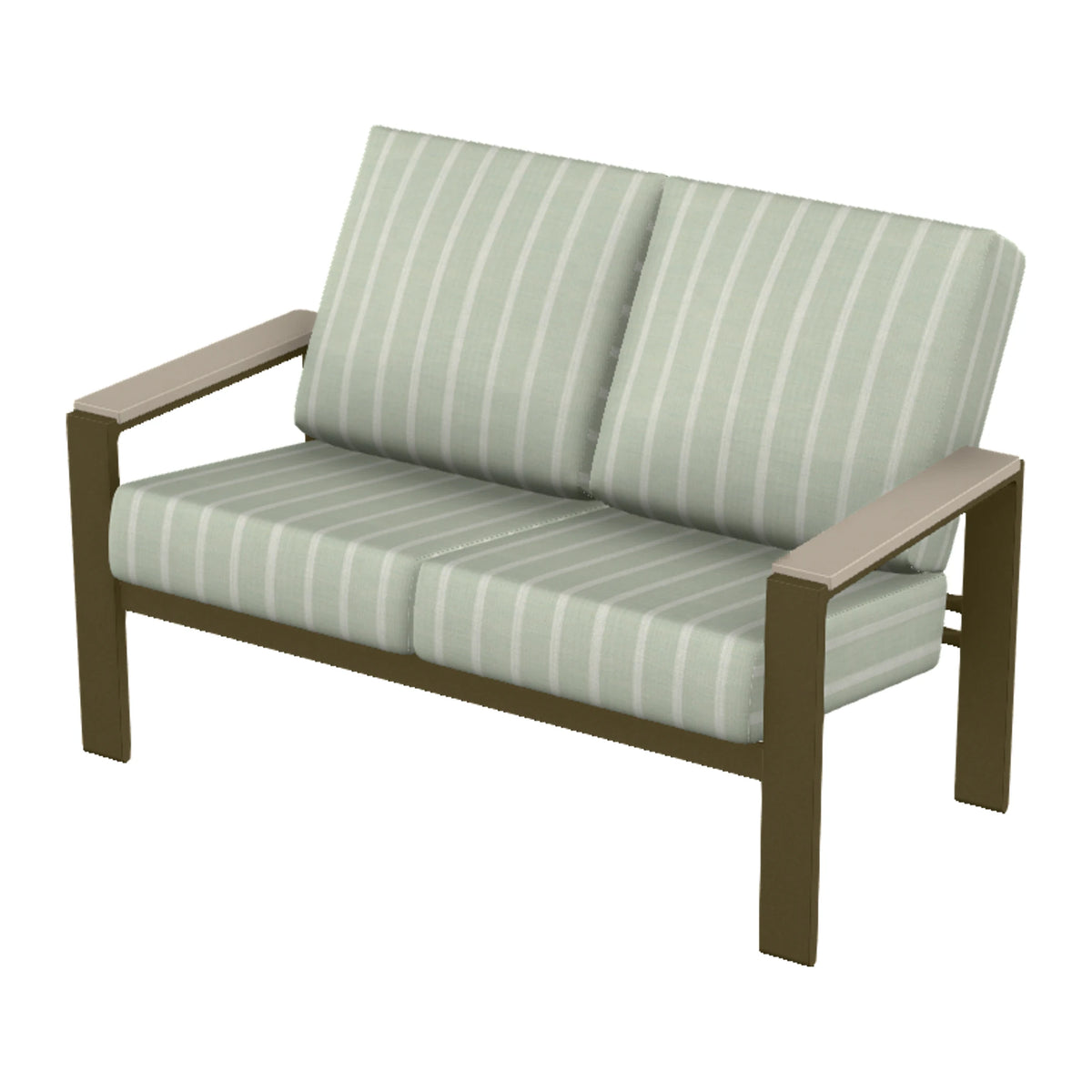 Larssen Cushion Loveseat w/ Arm Accents — Beachwood PC / Desert Accents