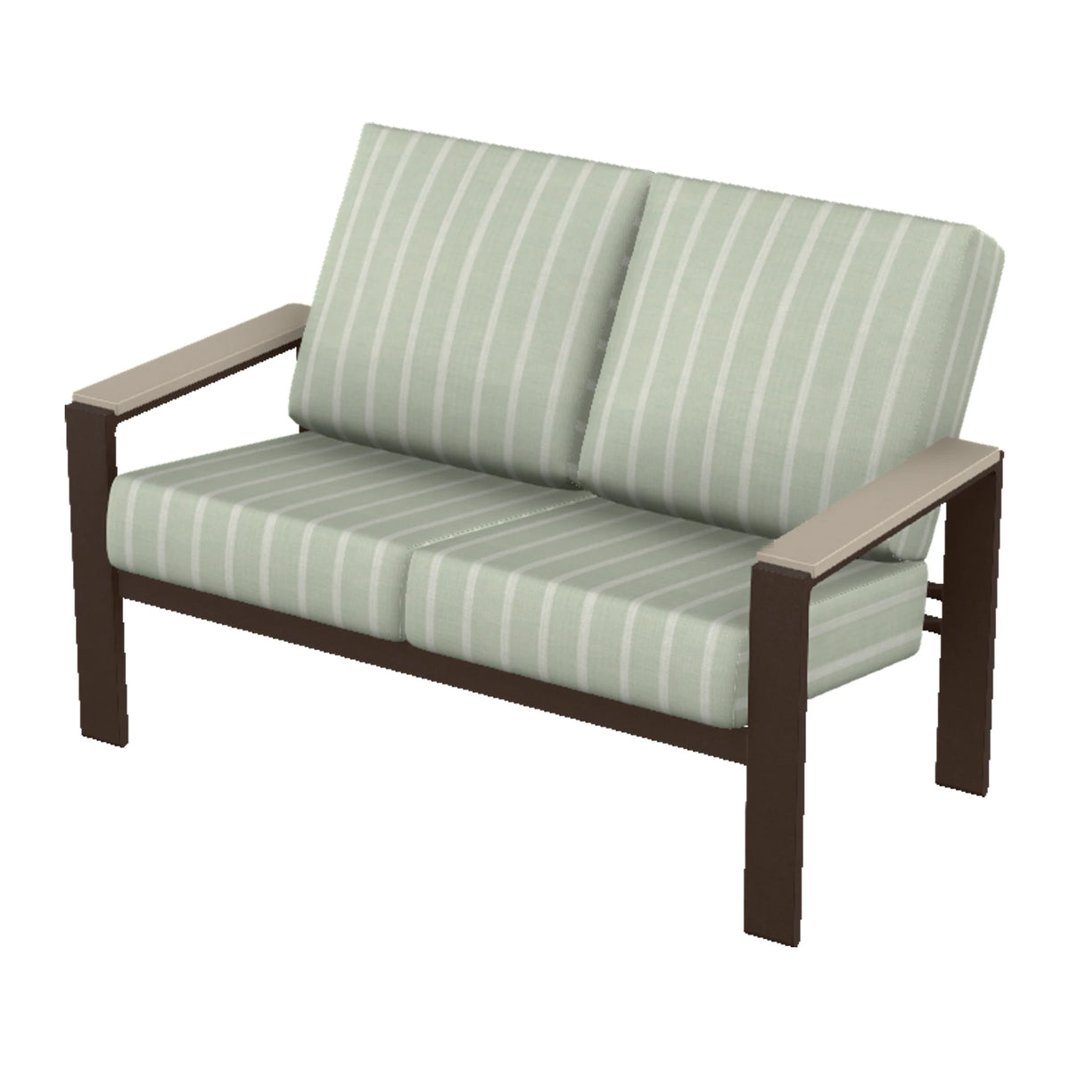 Larssen Cushion Loveseat w/ Arm Accents — Kona PC / Desert Accents