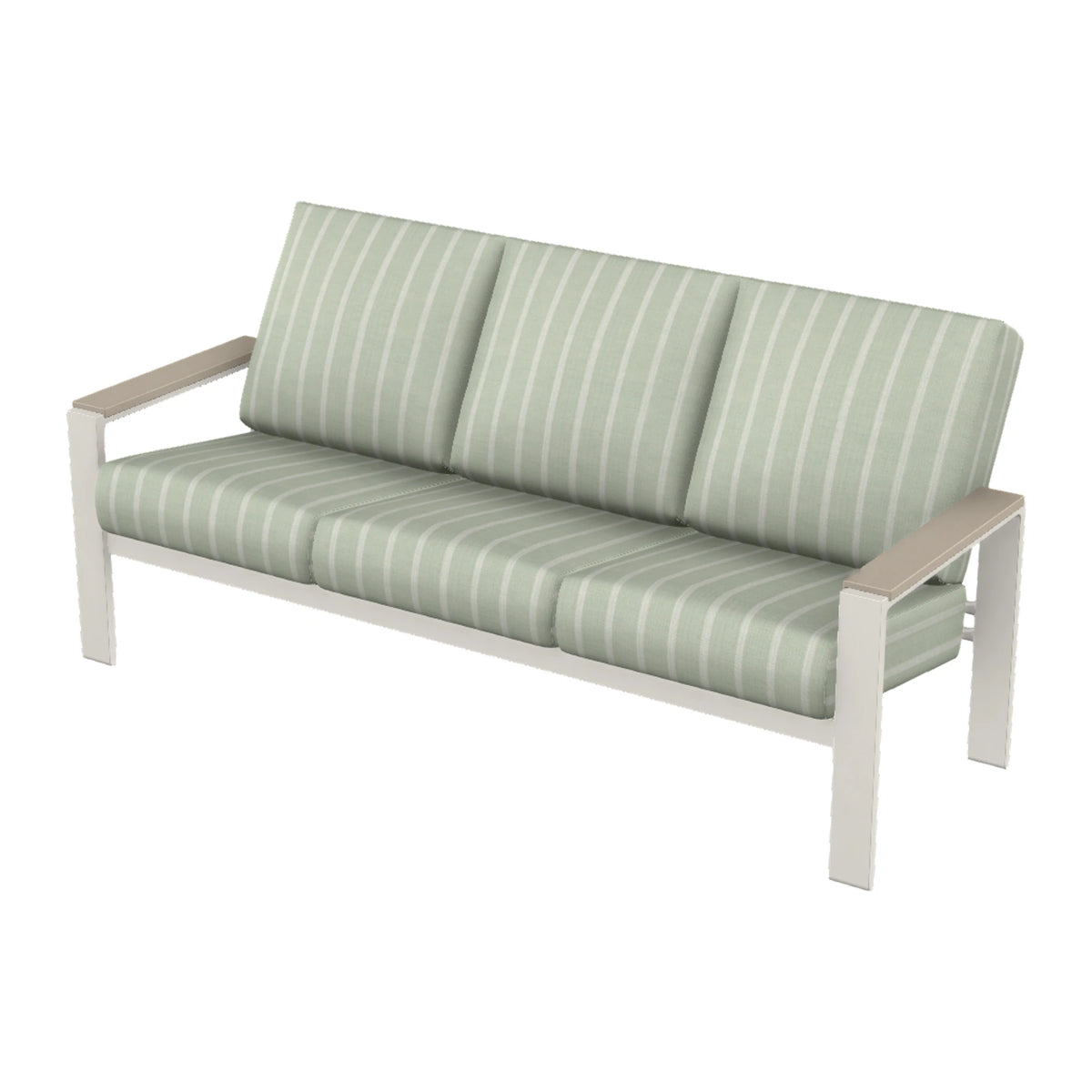 Telescope Larssen Cushion Sofa w/ Arm Accents — Snow PC / Desert Accents