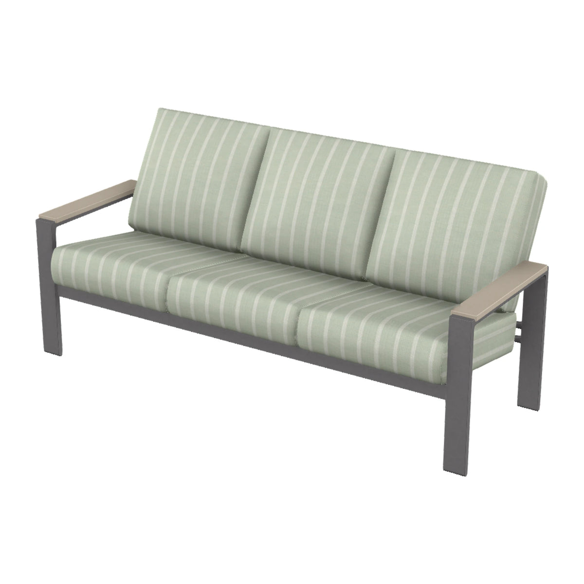 Telescope Larssen Cushion Sofa w/ Arm Accents — Graphite Txt PC / Desert Accents