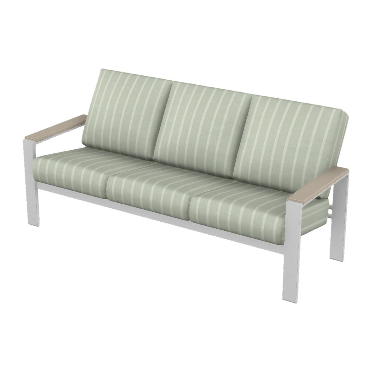 Telescope Larssen Cushion Sofa w/ Arm Accents — White Txt PC / Desert Accents