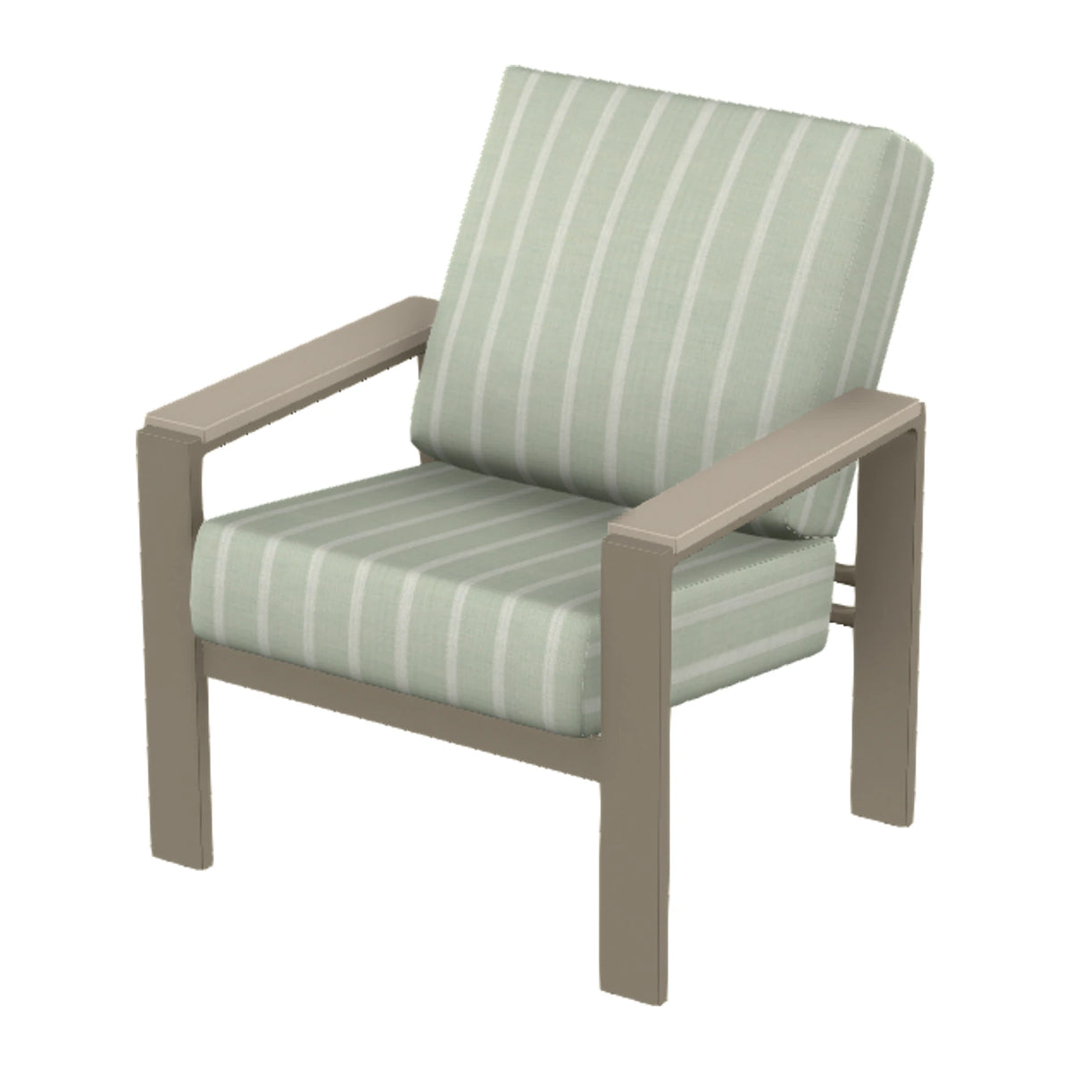Larssen Cushion Armchair w/ Arm Accents — Storm PC / Desert Accents
