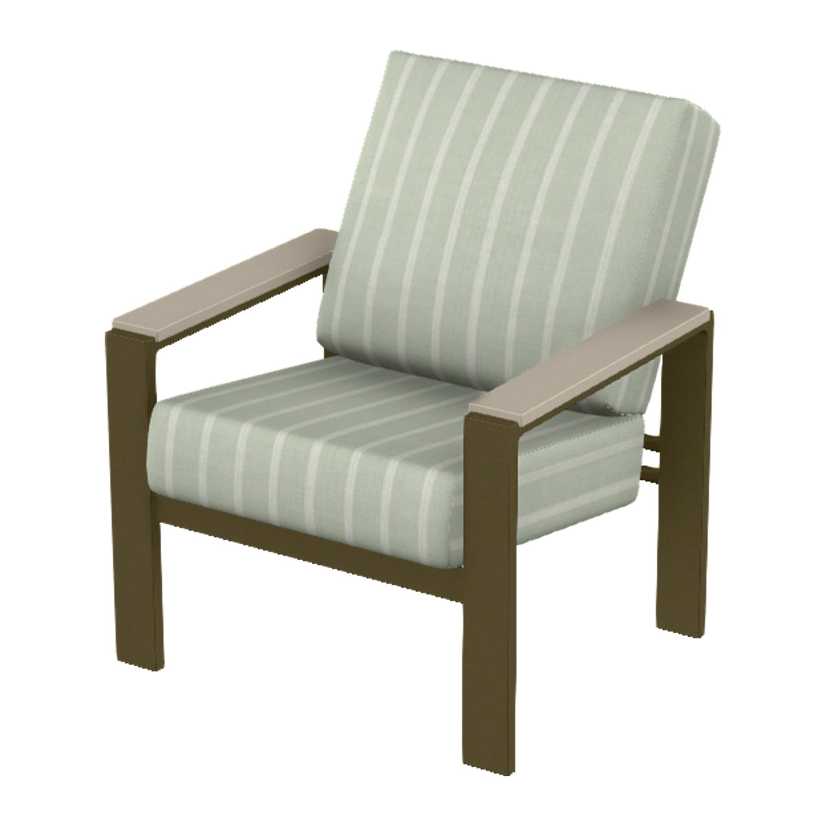 Larssen Cushion Armchair w/ Arm Accents — Beachwood PC / Desert Accents
