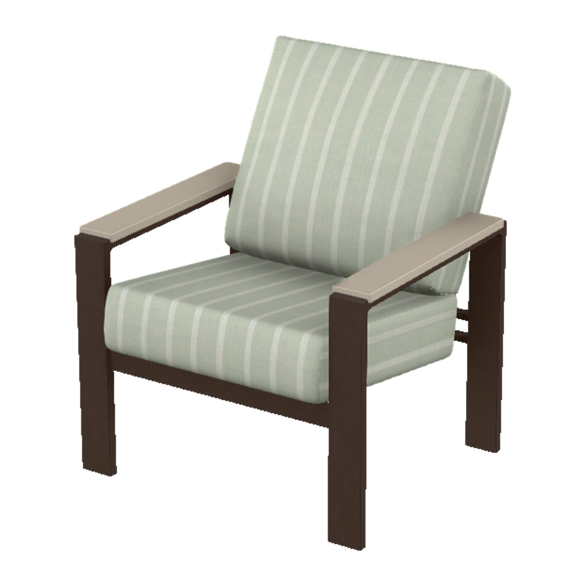 Larssen Cushion Armchair w/ Arm Accents — Kona PC / Desert Accents