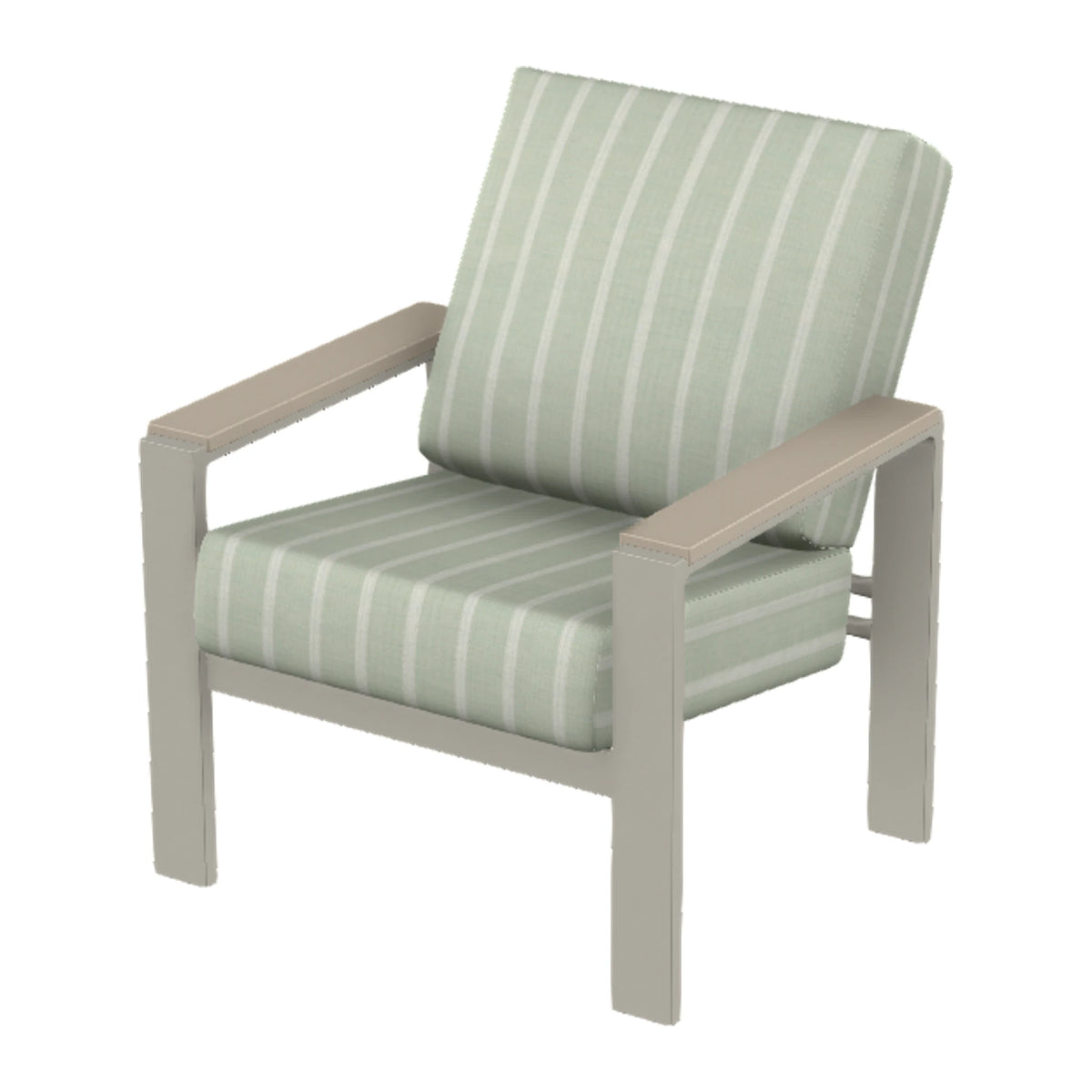 Larssen Cushion Armchair w/ Arm Accents — Warm Grey PC / Desert Accents
