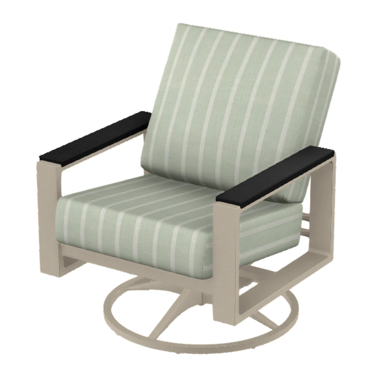 Telescope Larssen Cushion Swivel Rocker w/ Arm Accents — Desert Sand PC / Black Accents