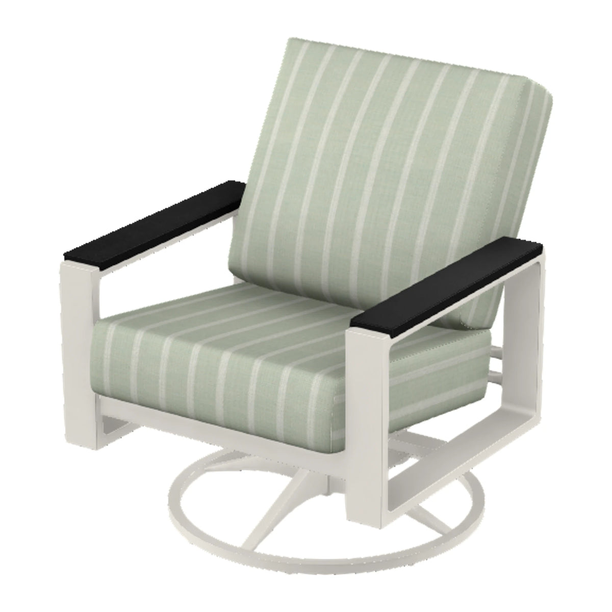 Telescope Larssen Cushion Swivel Rocker w/ Arm Accents — Snow PC / Black Accents