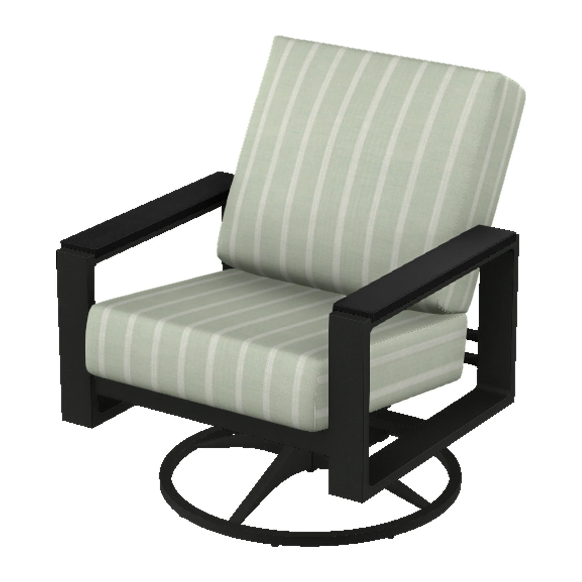 Telescope Larssen Cushion Swivel Rocker w/ Arm Accents — Black PC / Black Accents