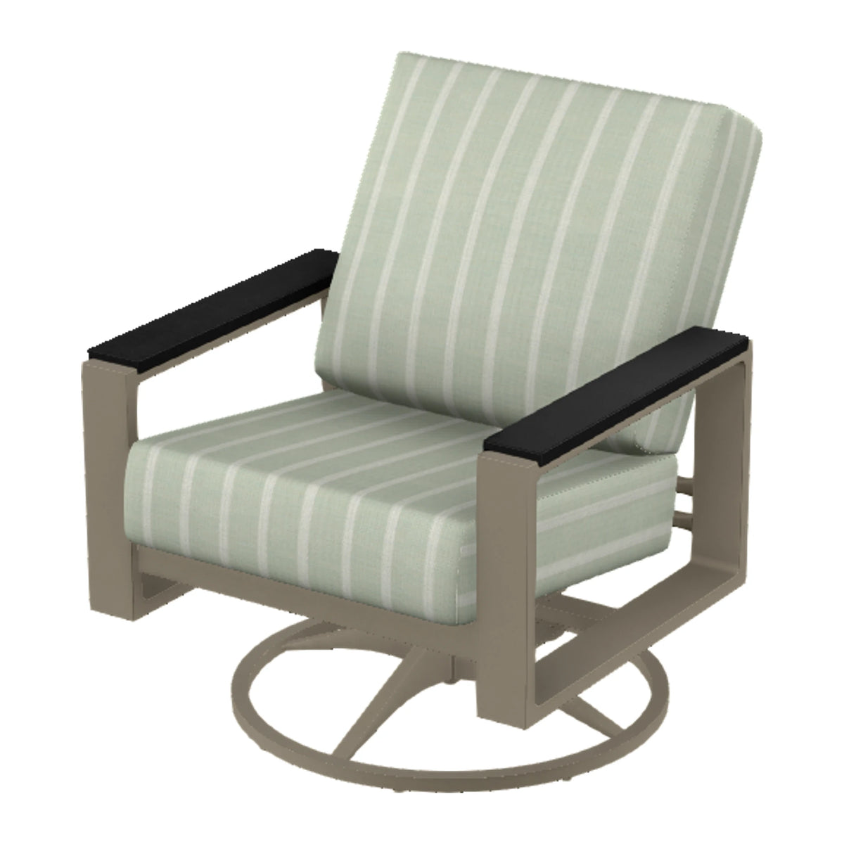 Telescope Larssen Cushion Swivel Rocker w/ Arm Accents — Storm PC / Black Accents