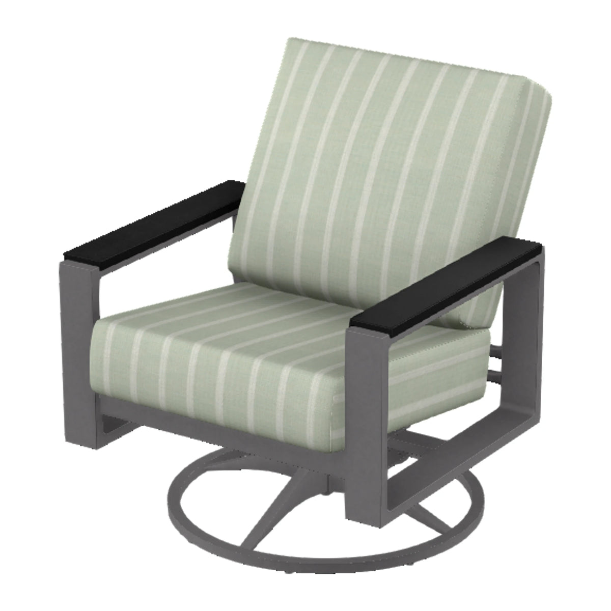 Telescope Larssen Cushion Swivel Rocker w/ Arm Accents — Graphite Txt PC / Black Accents