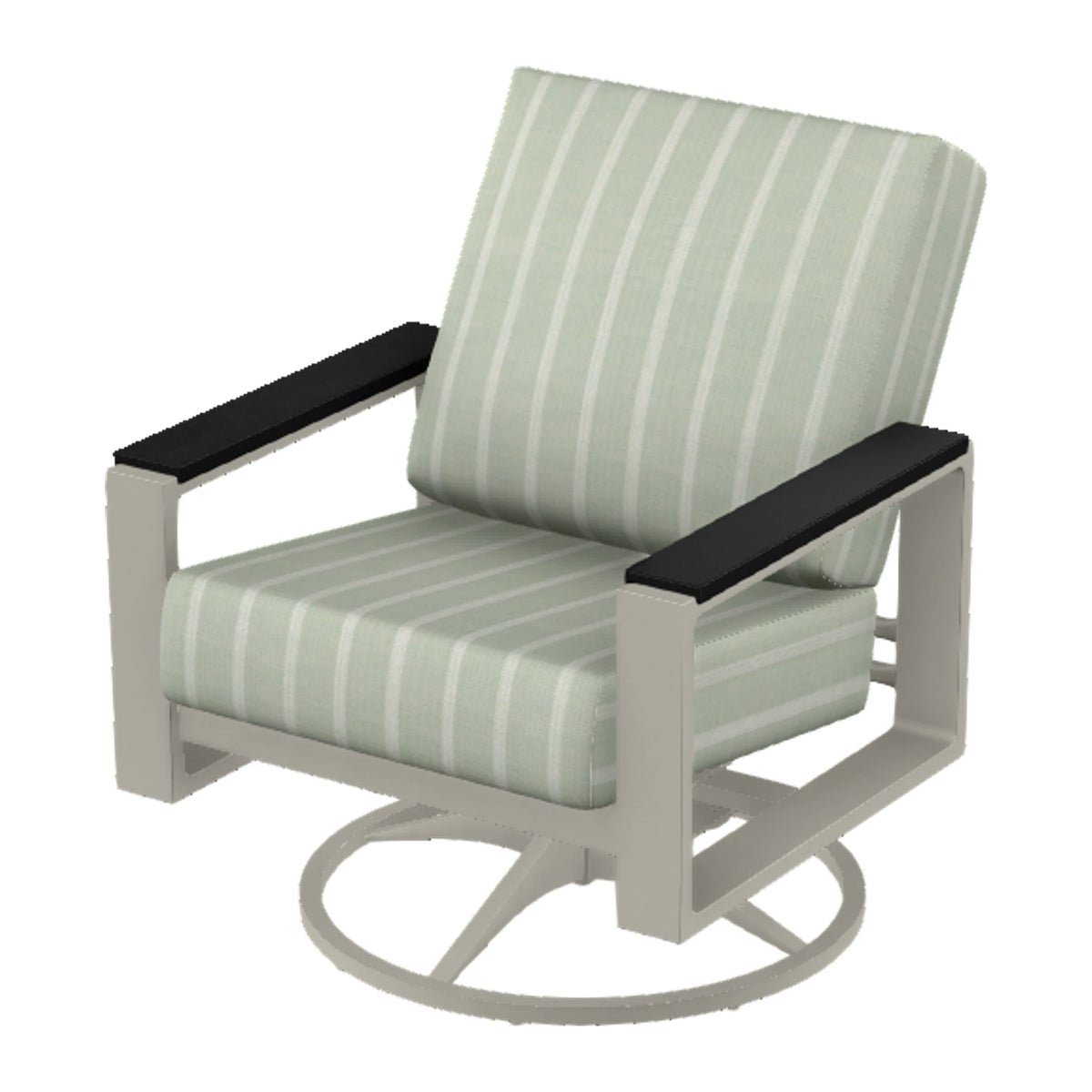 Telescope Larssen Cushion Swivel Rocker w/ Arm Accents — Warm Grey PC / Black Accents