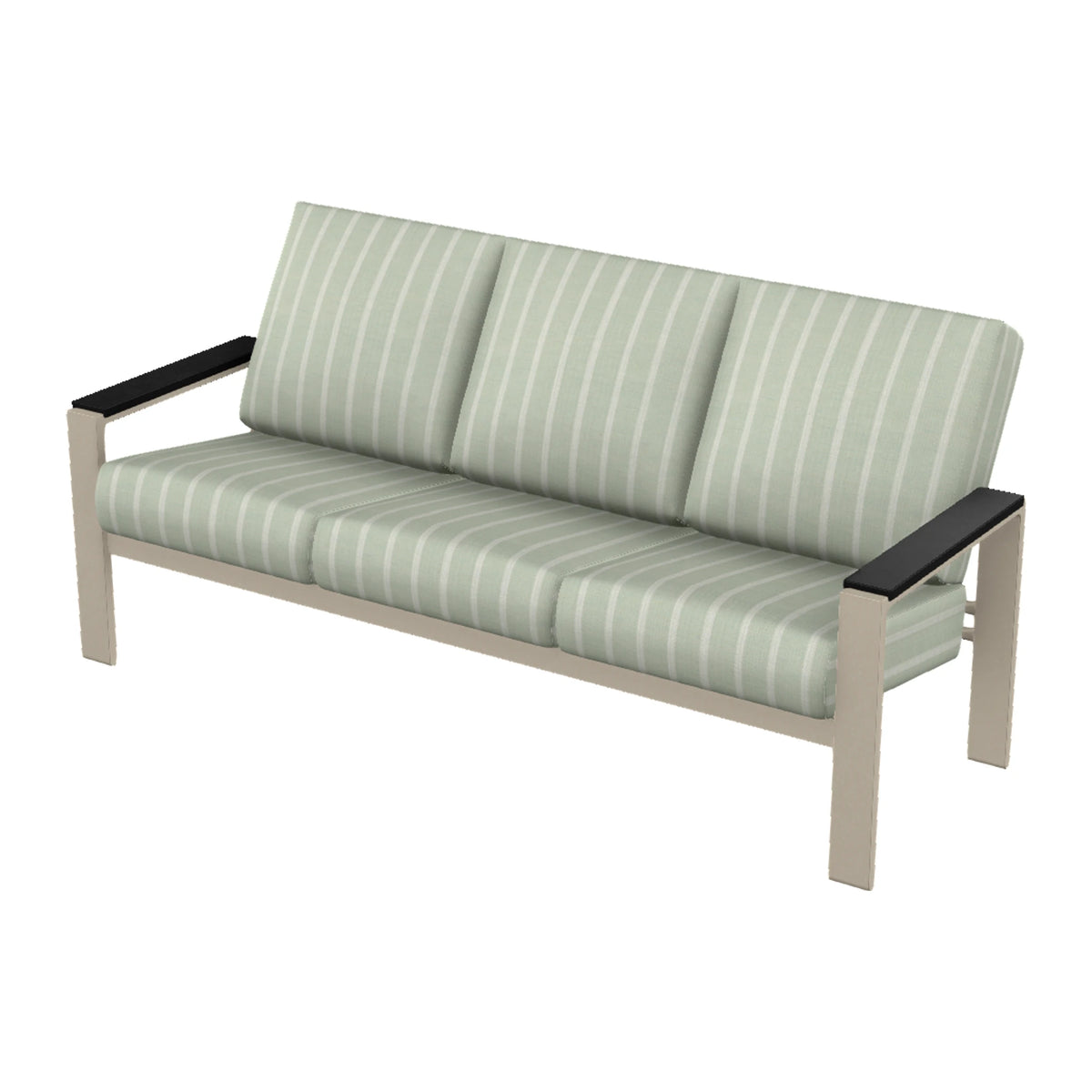 Telescope Larssen Cushion Sofa w/ Arm Accents — Desert Sand PC / Black Accents
