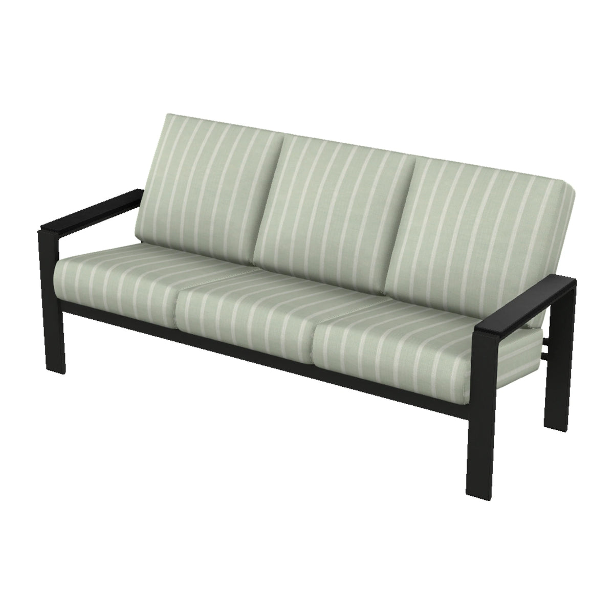 Telescope Larssen Cushion Sofa w/ Arm Accents — Black PC / Black Accents