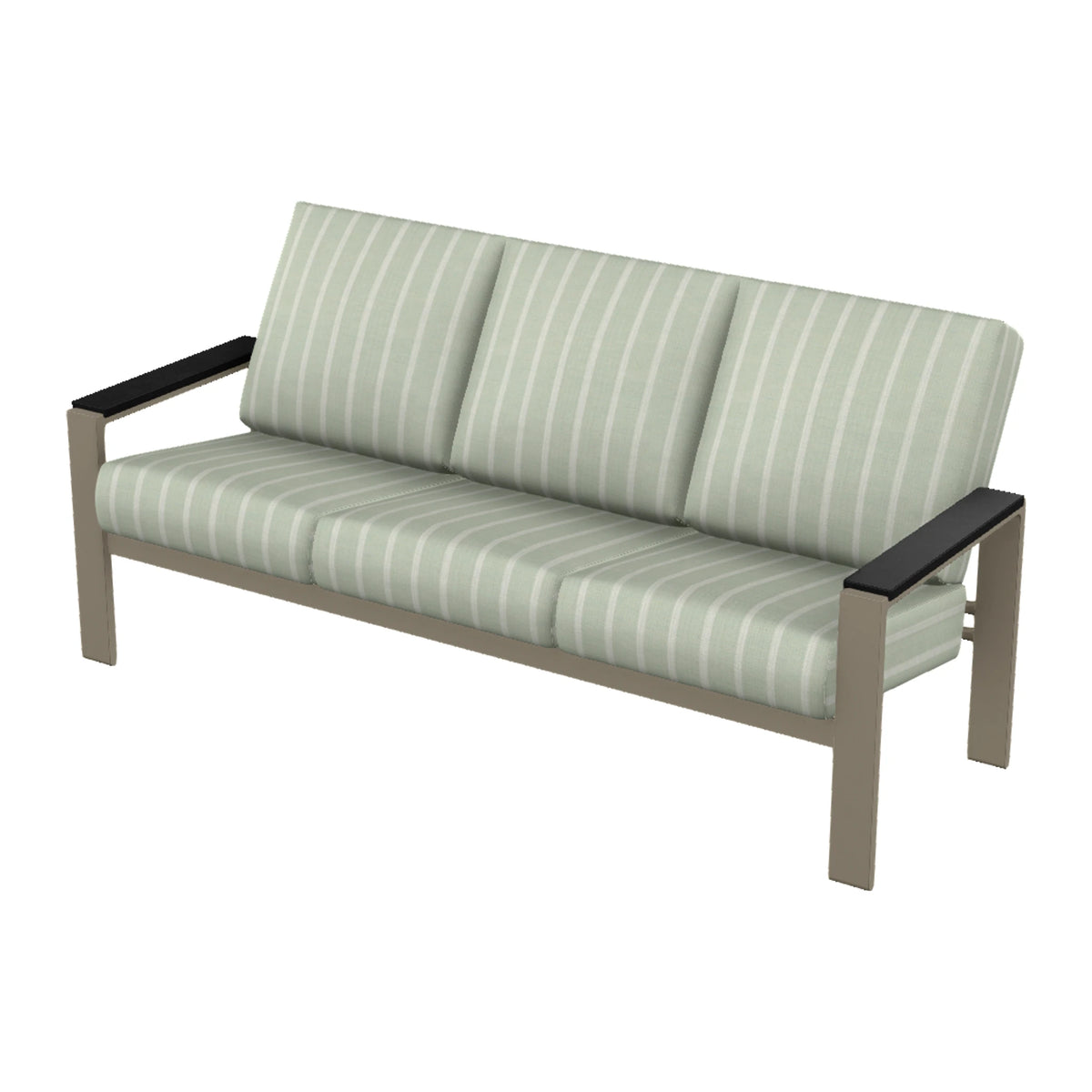 Telescope Larssen Cushion Sofa w/ Arm Accents — Storm PC / Black Accents